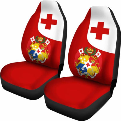 Tonga Flag Car Seat Cover - Coat Of Arms