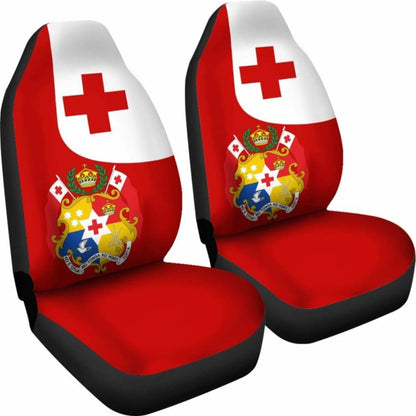 Tonga Flag Car Seat Cover - Coat Of Arms