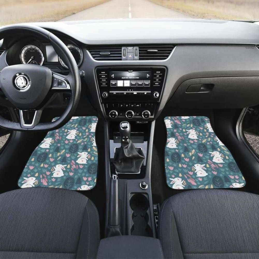 Cute Rabbit Pattern Front And Back Car Mats