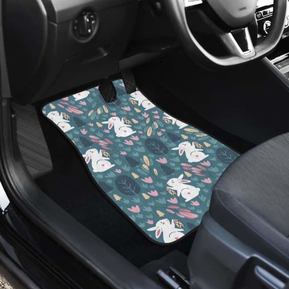 Cute Rabbit Pattern Front And Back Car Mats