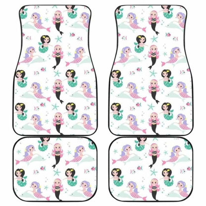 Cute Mermaid Dolphin Fish Starfish Pattern Front And Back Car Mats