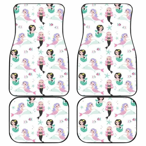 Cute Mermaid Dolphin Fish Starfish Pattern Front And Back Car Mats