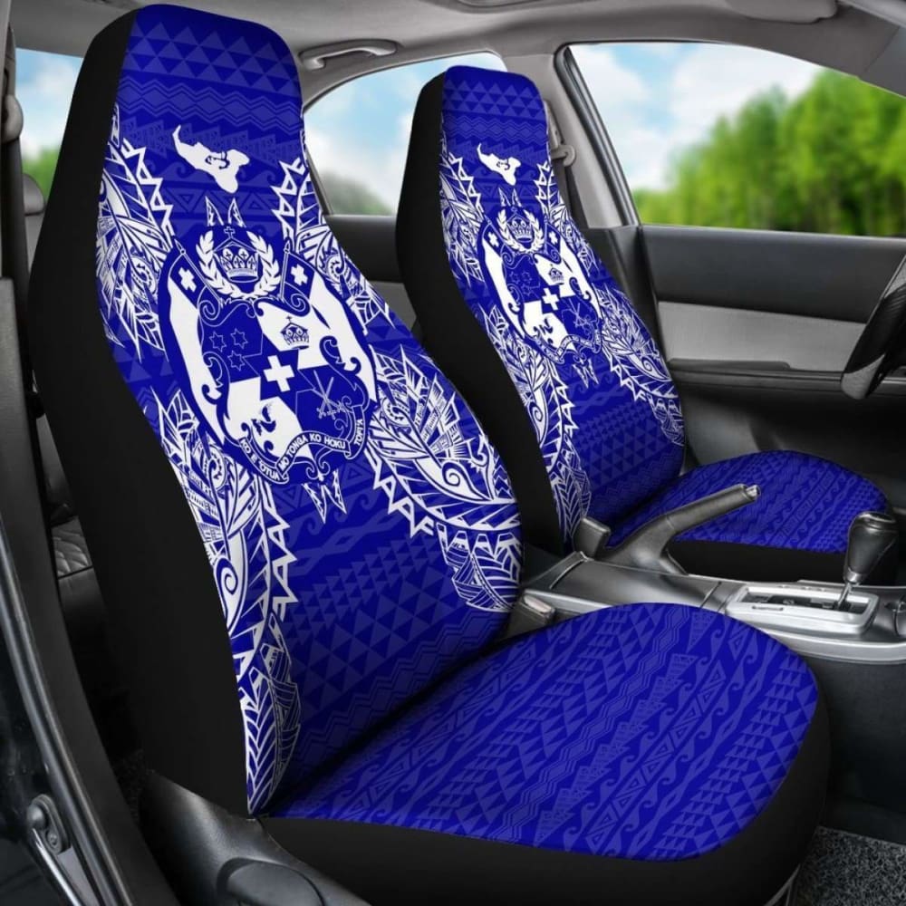 Tonga Polynesia Car Seat Cover Map Blue