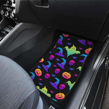 Colorful Halloween Background Front And Back Car Mats