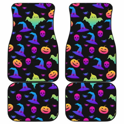 Colorful Halloween Background Front And Back Car Mats