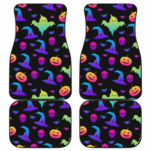 Colorful Halloween Background Front And Back Car Mats