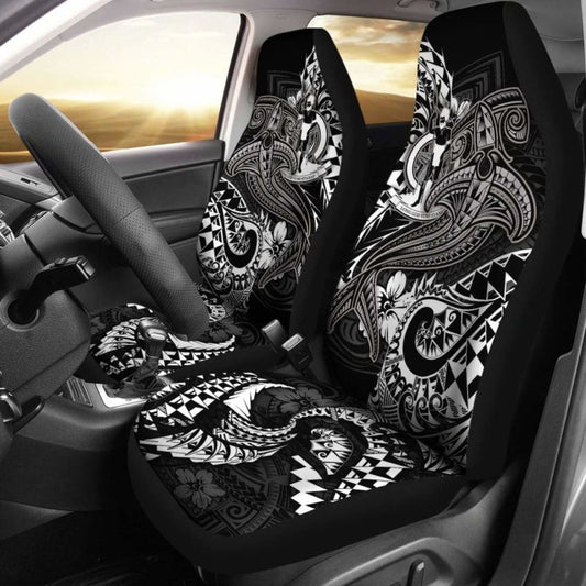 Vanuatu Polynesian Car Seat Covers  -White Shark Polynesian Tattoo -