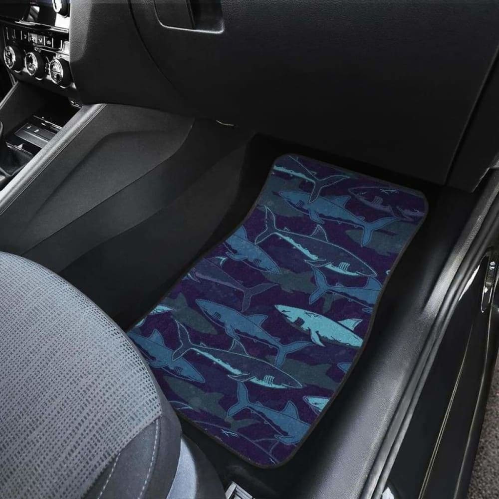 Shark Pattern Front And Back Car Mats