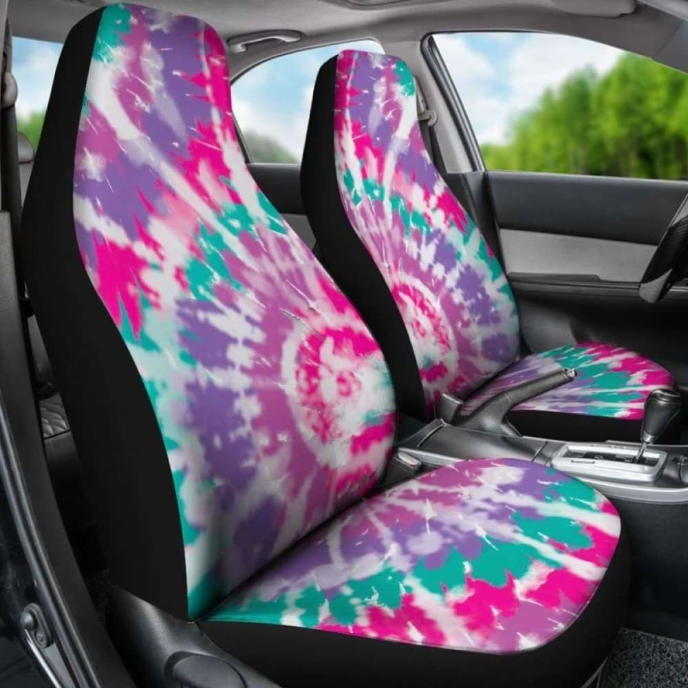 Pink Purple And Teal Tie Dye Car Seat Covers