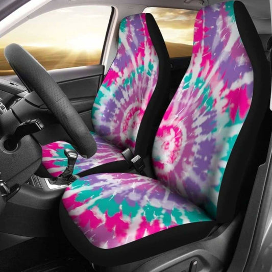Pink Purple And Teal Tie Dye Car Seat Covers