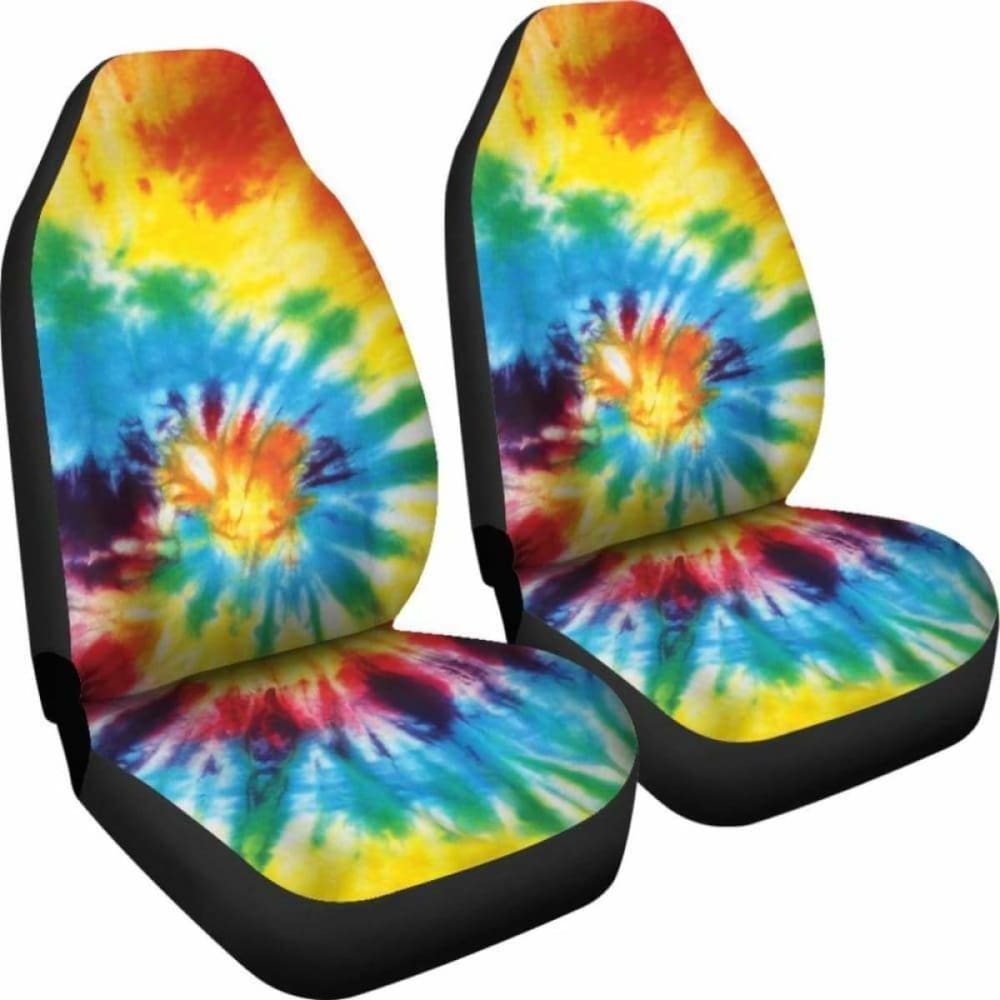 Colorful Tie Dye Abstract Art Car Seat Covers