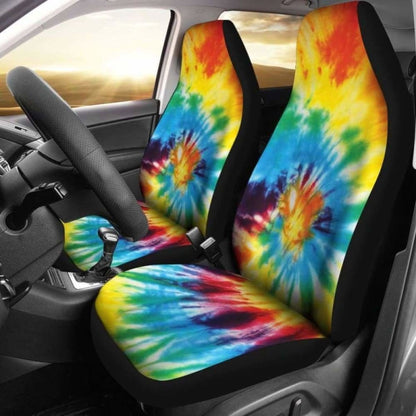 Colorful Tie Dye Abstract Art Car Seat Covers