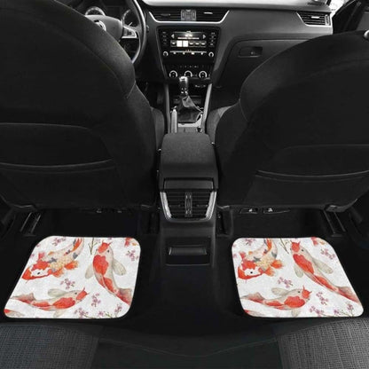 Watercolor Koi Fish Carp Fish Pattern Front And Back Car Mats