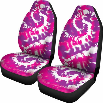 Pink Purple And White Tie Dye Abstract Car Seat Covers