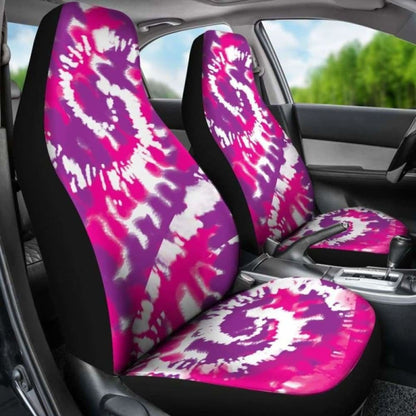 Pink Purple And White Tie Dye Abstract Car Seat Covers