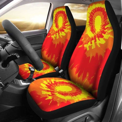 Red Orange And Yellow Tie Dye Car Seat Covers