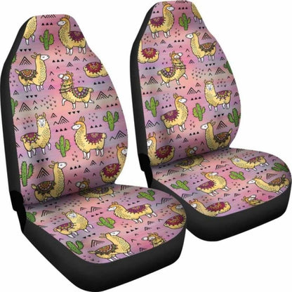 Pink Llama And Cactus Car Seat Covers Boho Seat Protectors