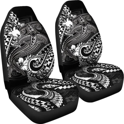 Papua New Guinea Car Seat Covers- White Shark Polynesian Tattoo -