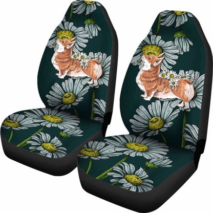 Corgi Car Seat Covers Daisies