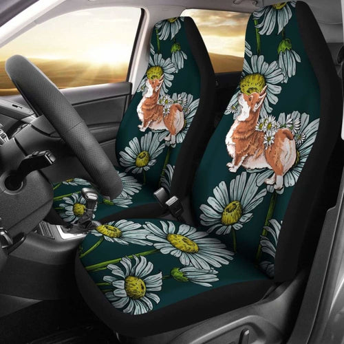 Corgi Car Seat Covers Daisies