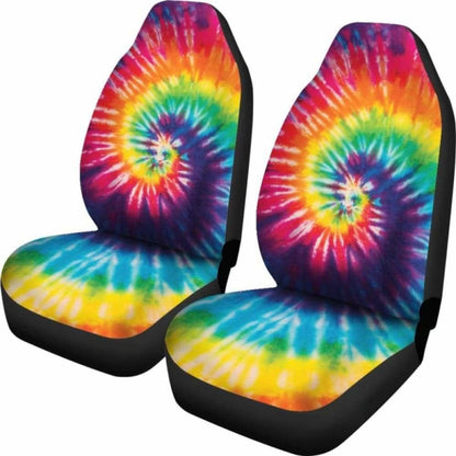 Colorful Tie Dye Spiral Car Seat Covers