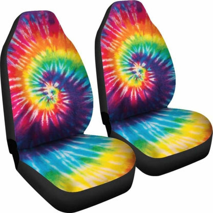Colorful Tie Dye Spiral Car Seat Covers