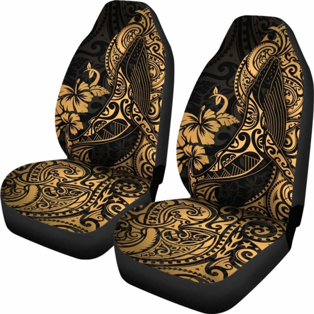 Polynesian Hawaii Car Seat Covers - Polynesian Golden Humpback Whale -