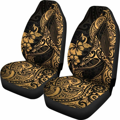 Polynesian Hawaii Car Seat Covers - Polynesian Golden Humpback Whale -