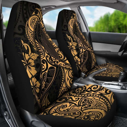 Polynesian Hawaii Car Seat Covers - Polynesian Golden Humpback Whale -