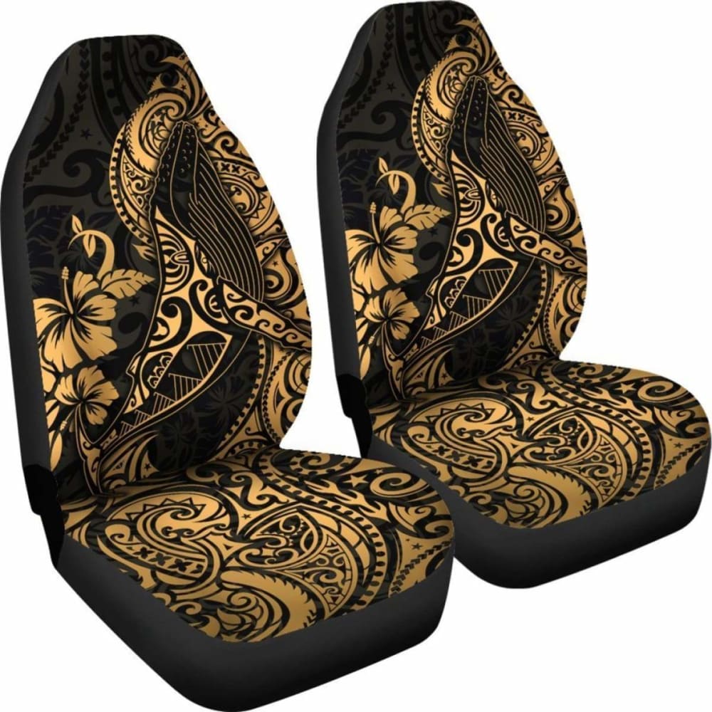Polynesian Hawaii Car Seat Covers - Polynesian Golden Humpback Whale -