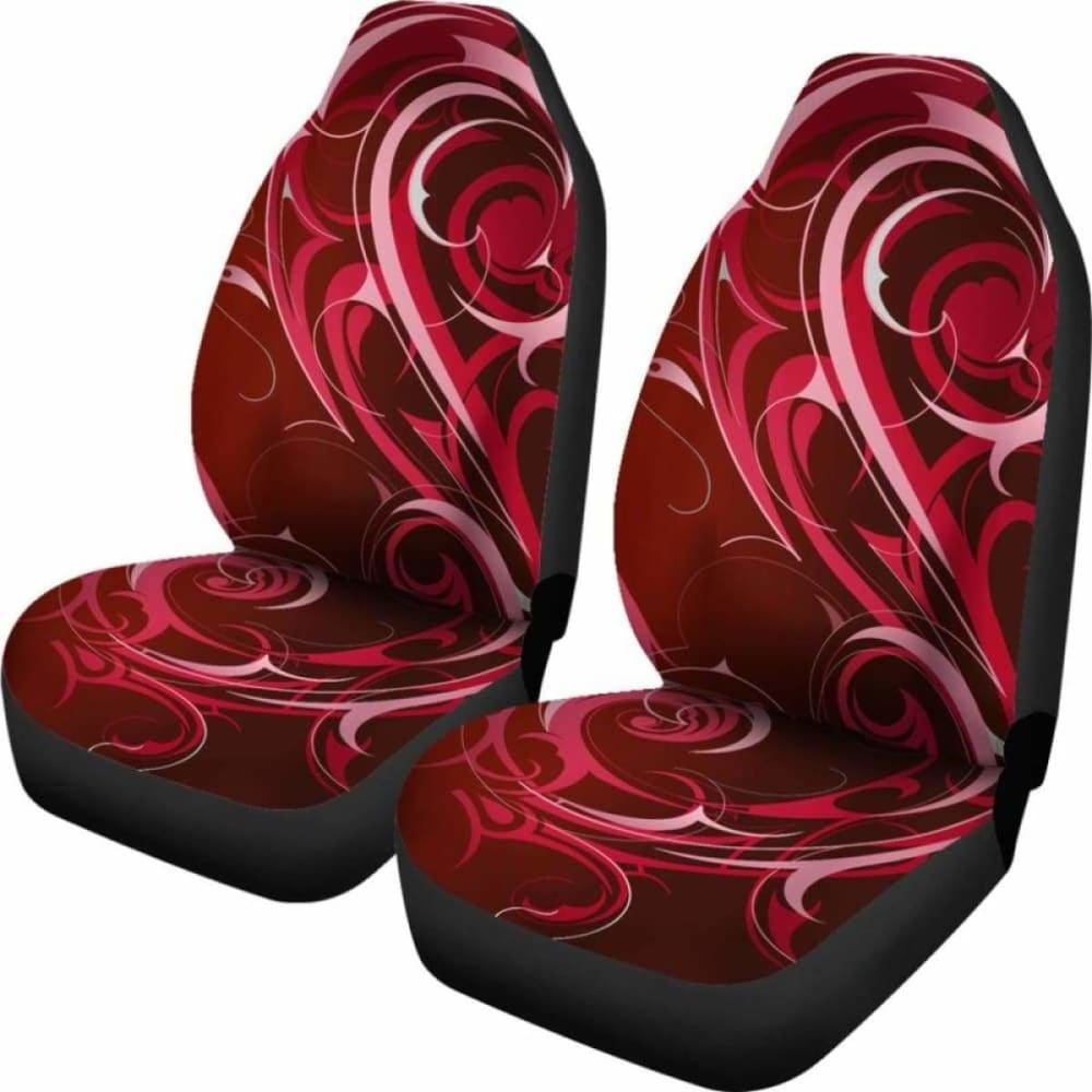Red Tribal Swirls Car Seat Covers