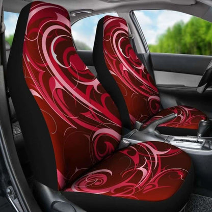 Red Tribal Swirls Car Seat Covers