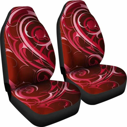 Red Tribal Swirls Car Seat Covers