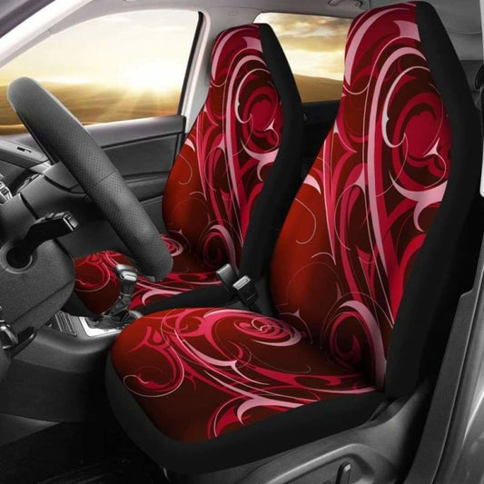 Red Tribal Swirls Car Seat Covers