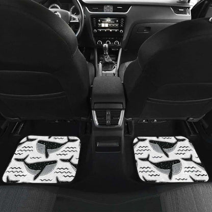 Black Whale Pattern Front And Back Car Mats