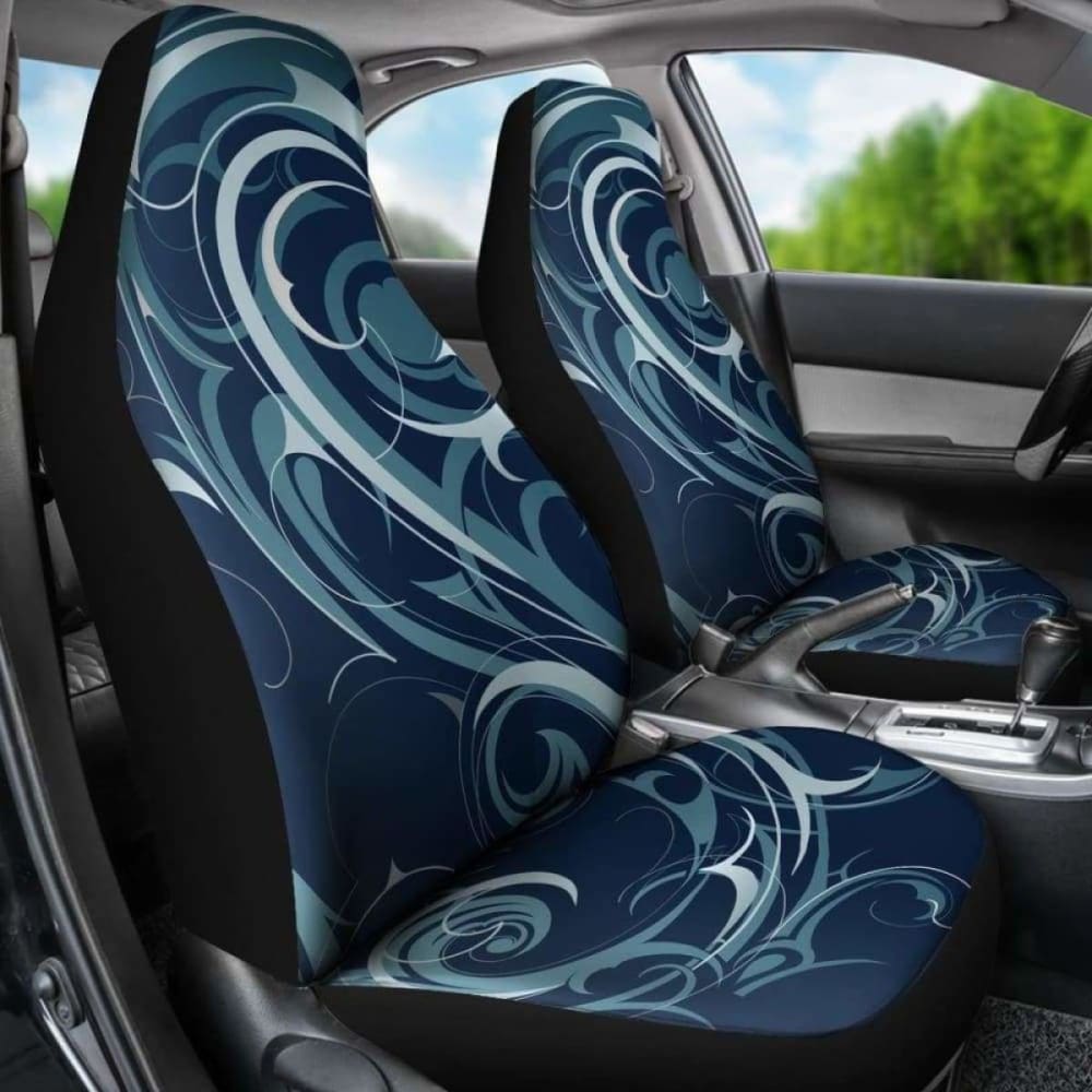 Navy Blue Tribal Swirls Car Seat Covers