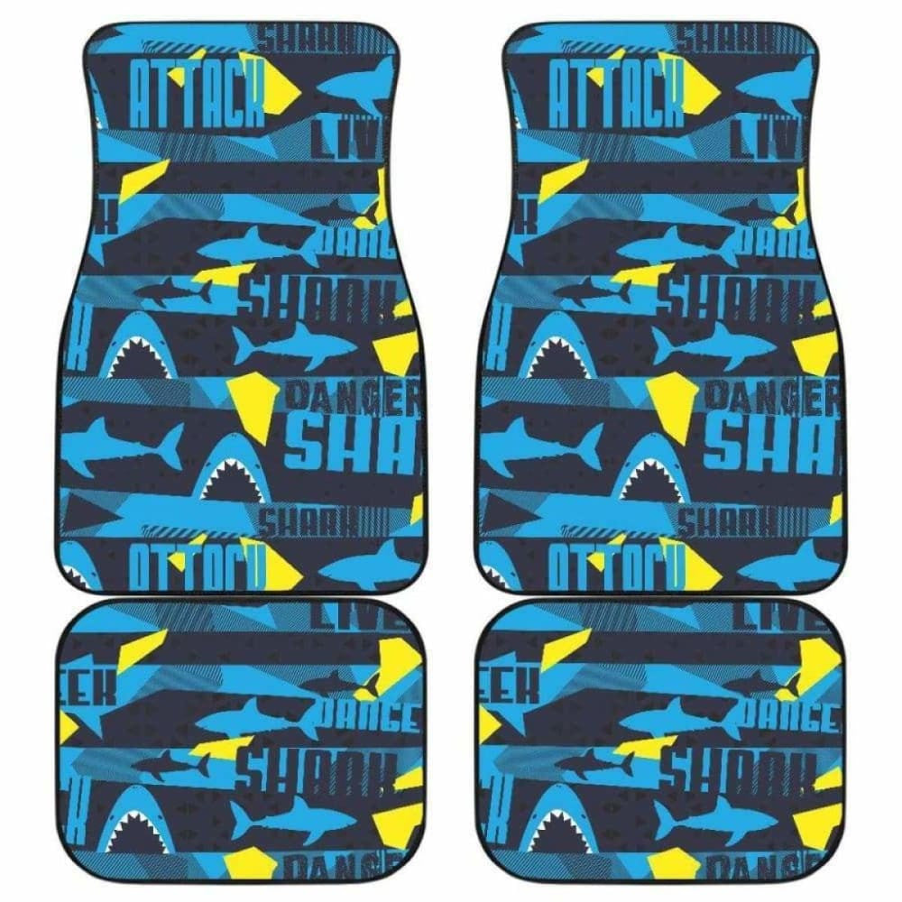 Shark Dangerous Front And Back Car Mats