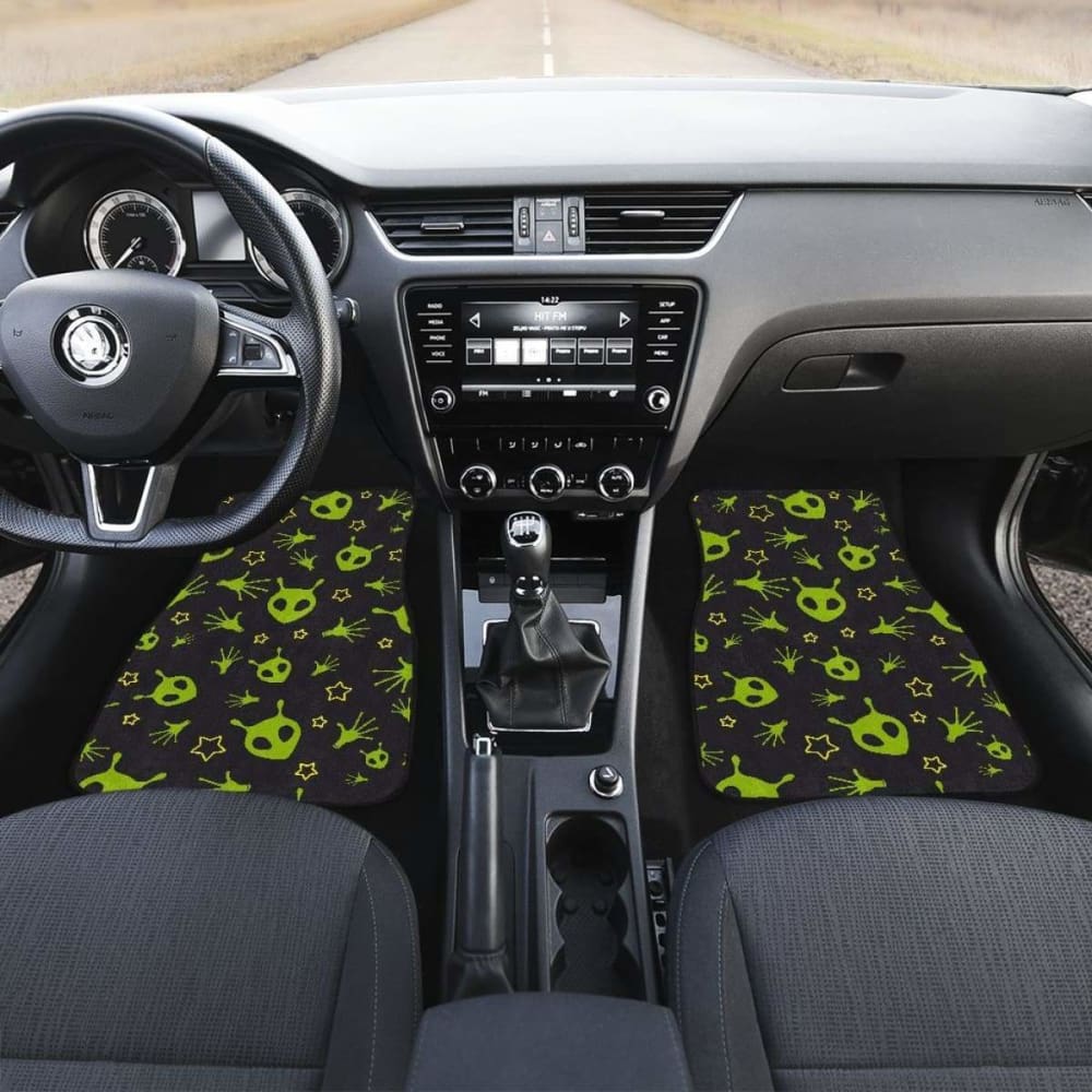 Alien Pattern Print Design  Front And Back Car Mats