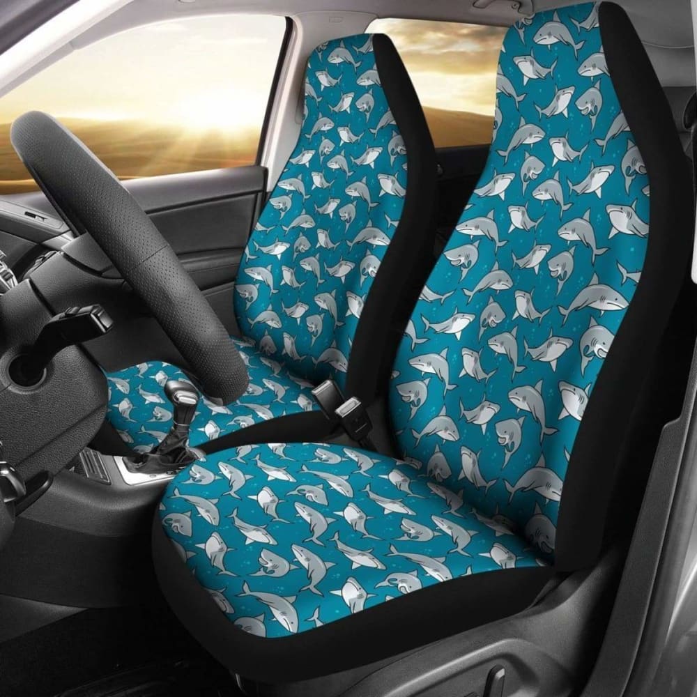 Pattern With Cute Sharks Car Seat Covers