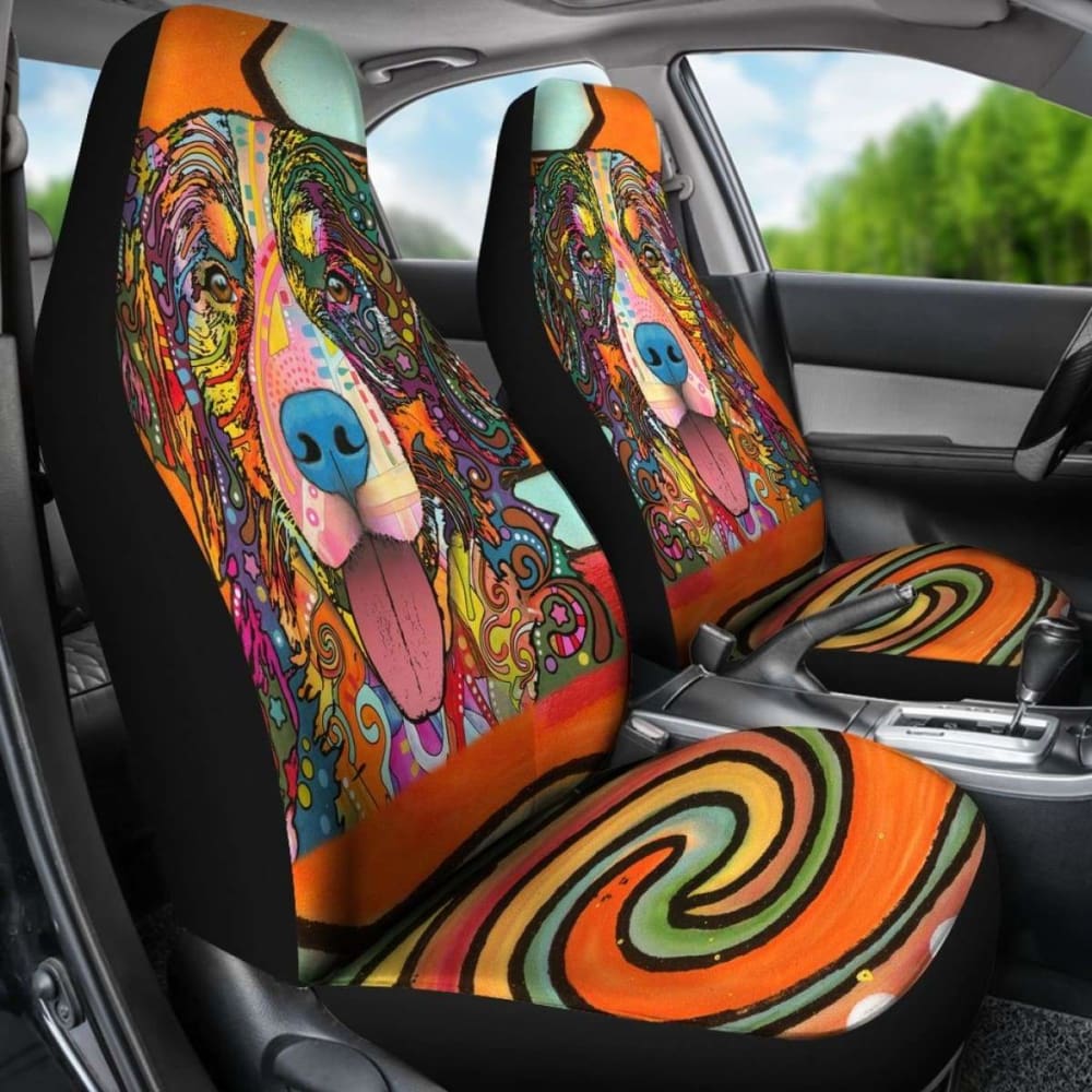 Bernese Mountain Design Car Seat Covers Colorful Back