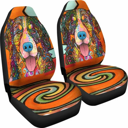 Bernese Mountain Design Car Seat Covers Colorful Back