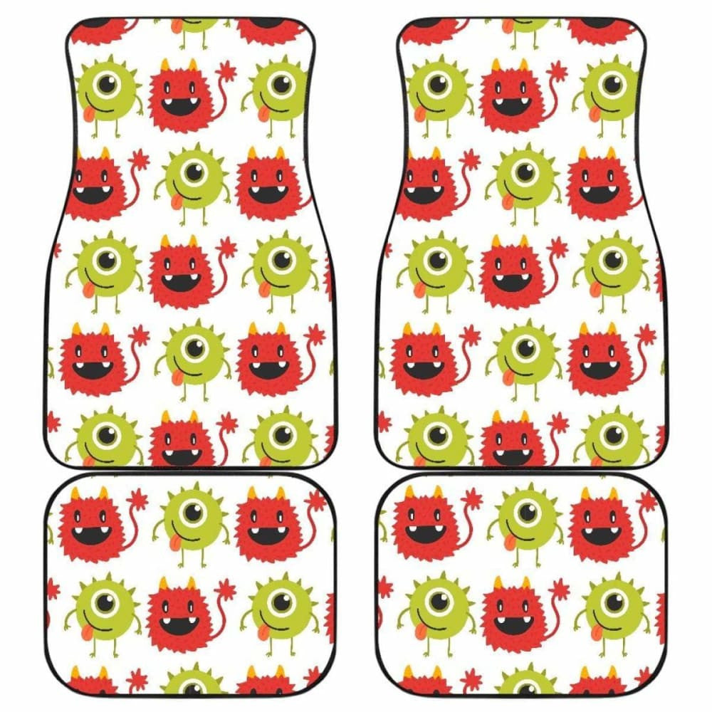 Alien Pattern Print Design  Front And Back Car Mats