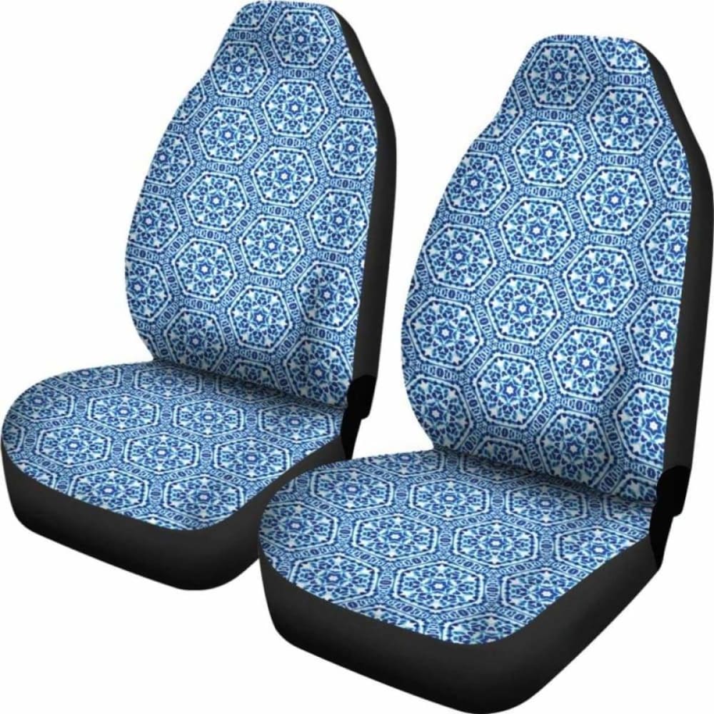 Shibori Blue And White Car Seat Covers Ethnic
