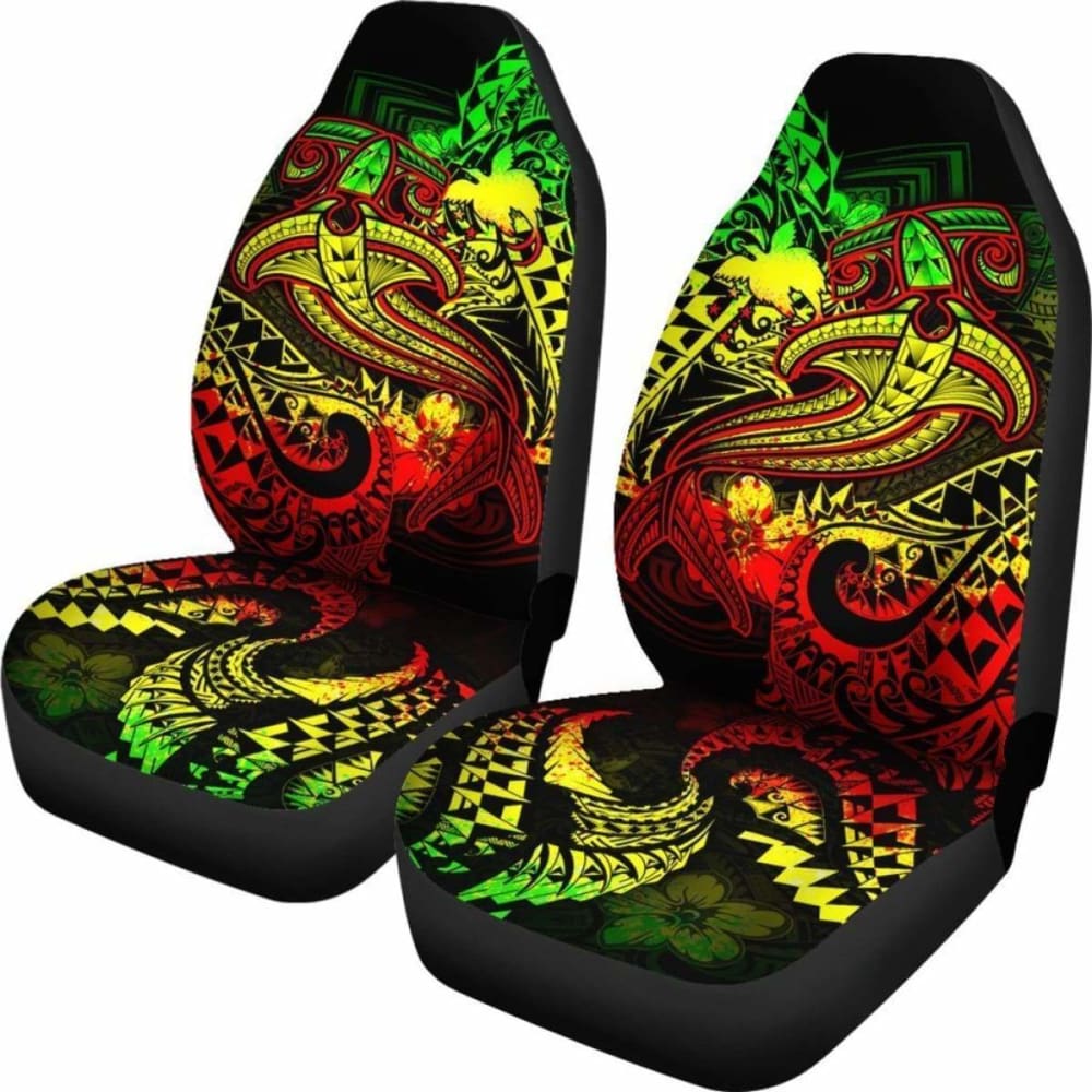 Papua New Guinea Car Seat Covers - Reggae Shark Polynesian Tattoo -