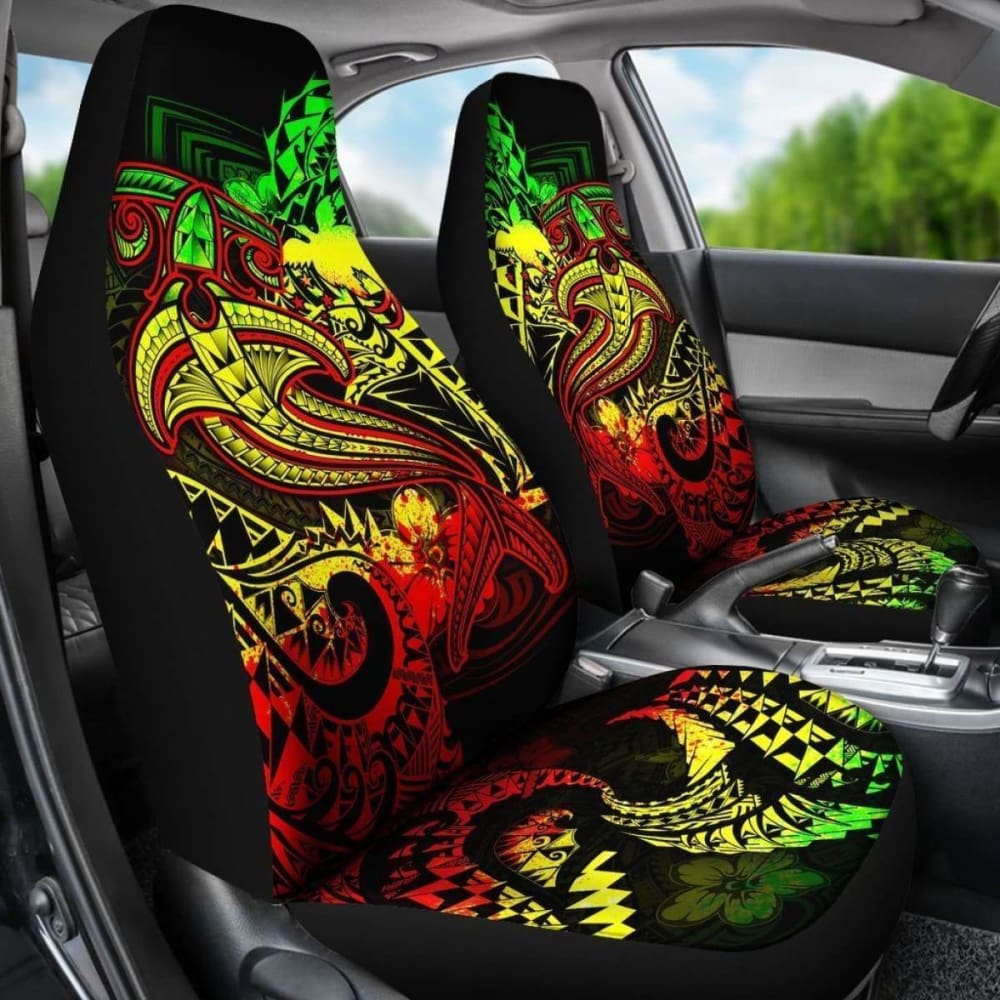 Papua New Guinea Car Seat Covers - Reggae Shark Polynesian Tattoo -