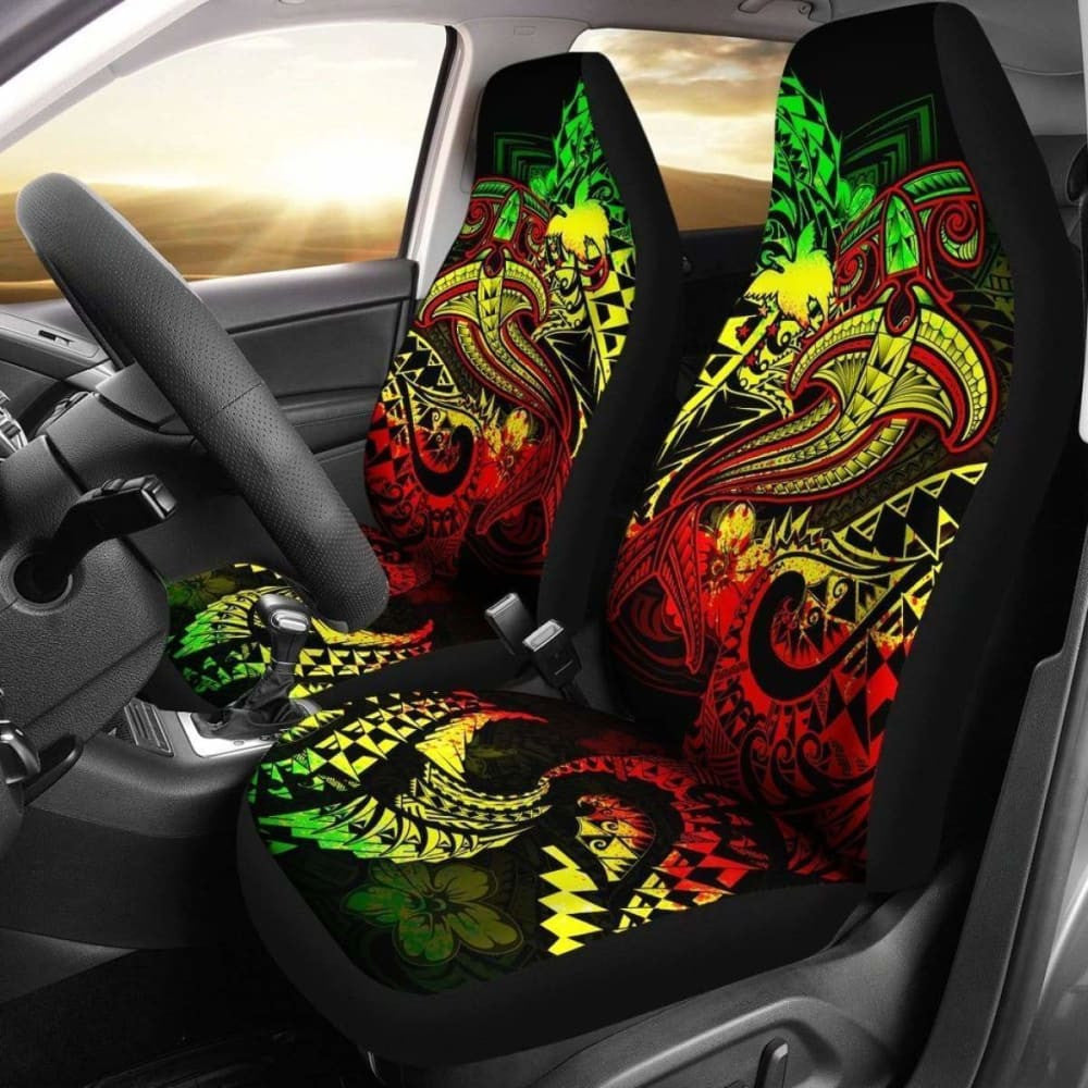 Papua New Guinea Car Seat Covers - Reggae Shark Polynesian Tattoo -