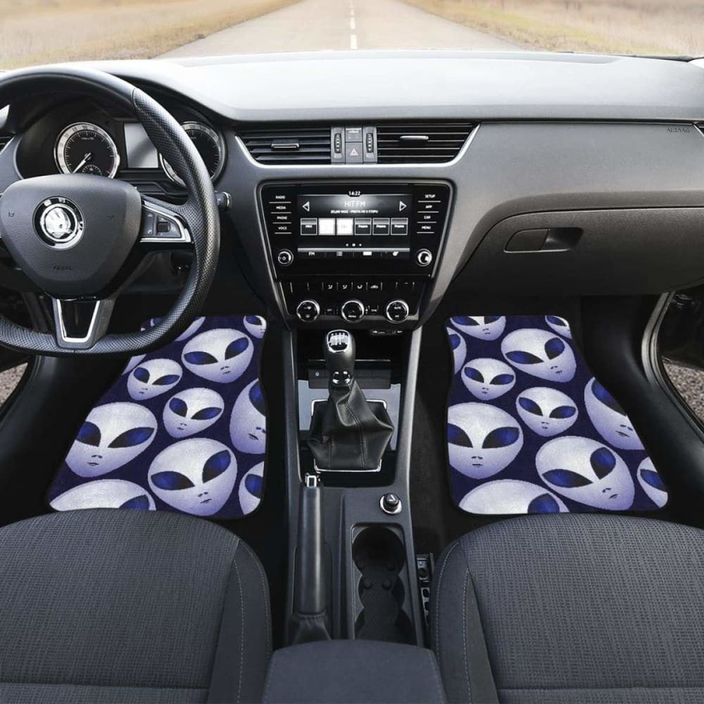 Alien Pattern Print Design  Front And Back Car Mats