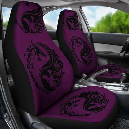 Purple Yin Yang Dragons Car Seat Covers