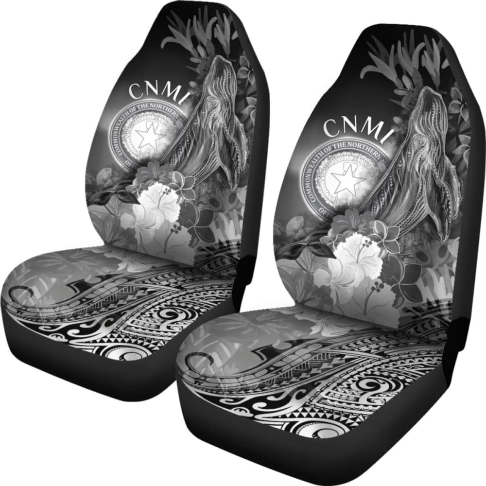 Cnmi Car Seat - Humpback Whale With Tropical Flowers (White) -