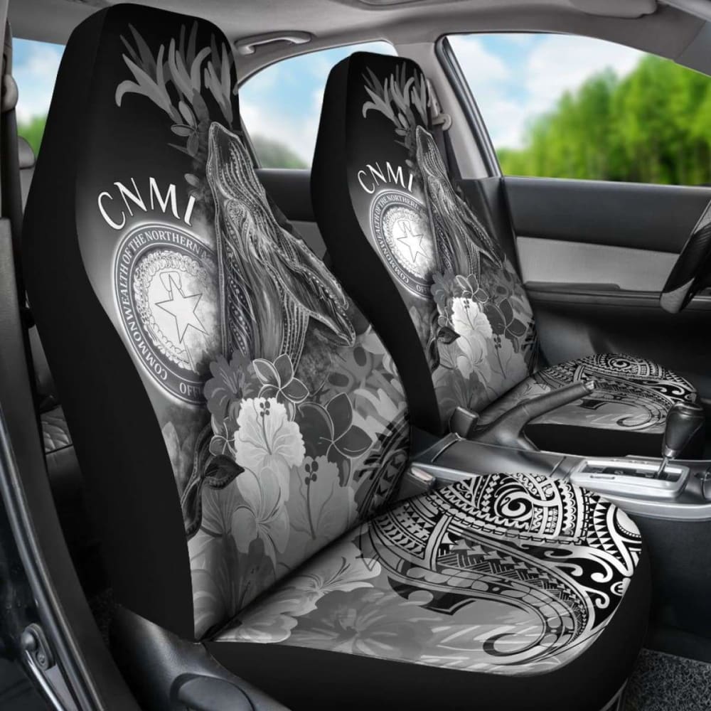 Cnmi Car Seat - Humpback Whale With Tropical Flowers (White) -